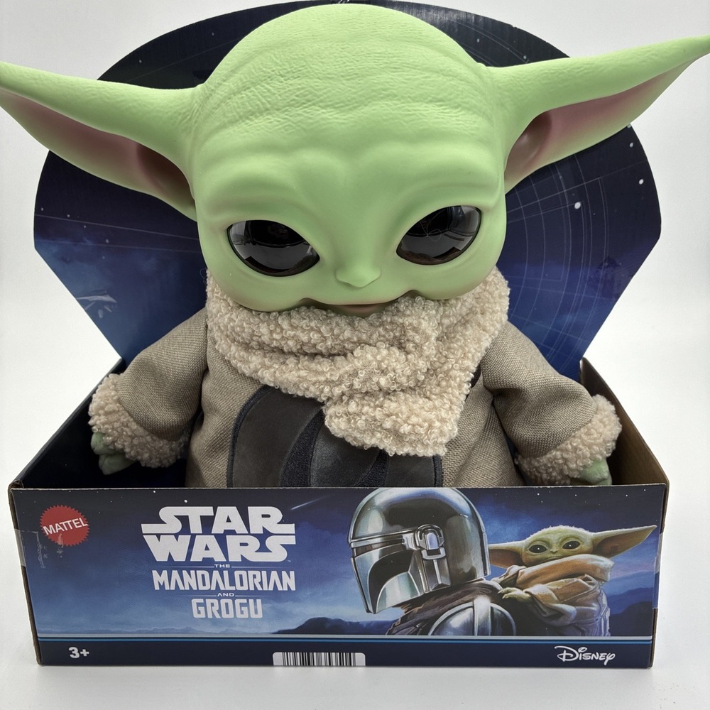 Mattel Star Wars The Mandalorian Grogu Plush Toy Baby Yoda Green 11 Inch NIP